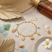 Rhinestone Pearl Shell Anklet - VEYAROSE