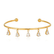 CZ Tassel Drop Bangle Bracelet - VEYAROSE