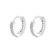 CZ Crystal Hoop Huggie Earrings Set - VEYAROSE