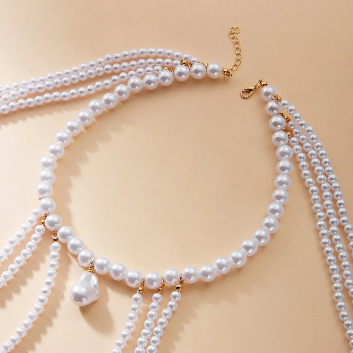 Pearl Baroque Beaded Choker Necklace - VEYAROSE