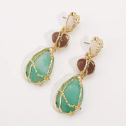 Crystal Resin Geometric Drop Earrings - VEYAROSE