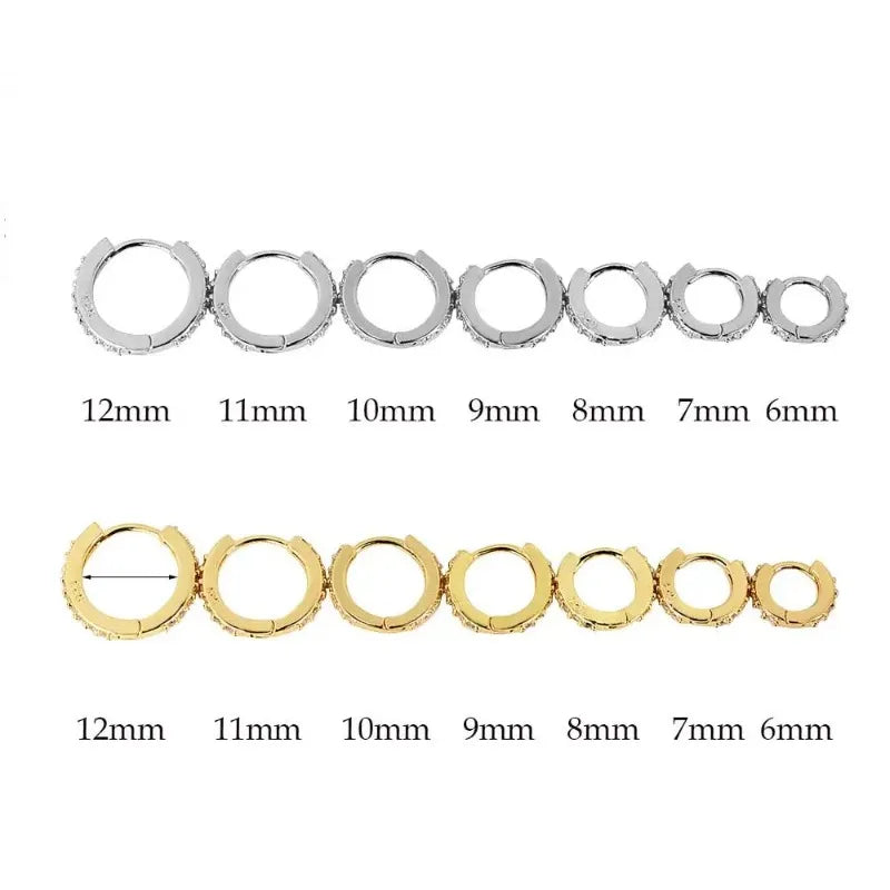 CZ Crystal Hoop Huggie Earrings Set - VEYAROSE