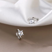 CZ Crystal Hoop Huggie Earrings - VEYAROSE
