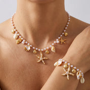 Pearl Shell Starfish Necklace - VEYAROSE