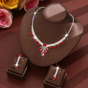 Rhinestone Drop Colorful Jewelry Set - VEYAROSE