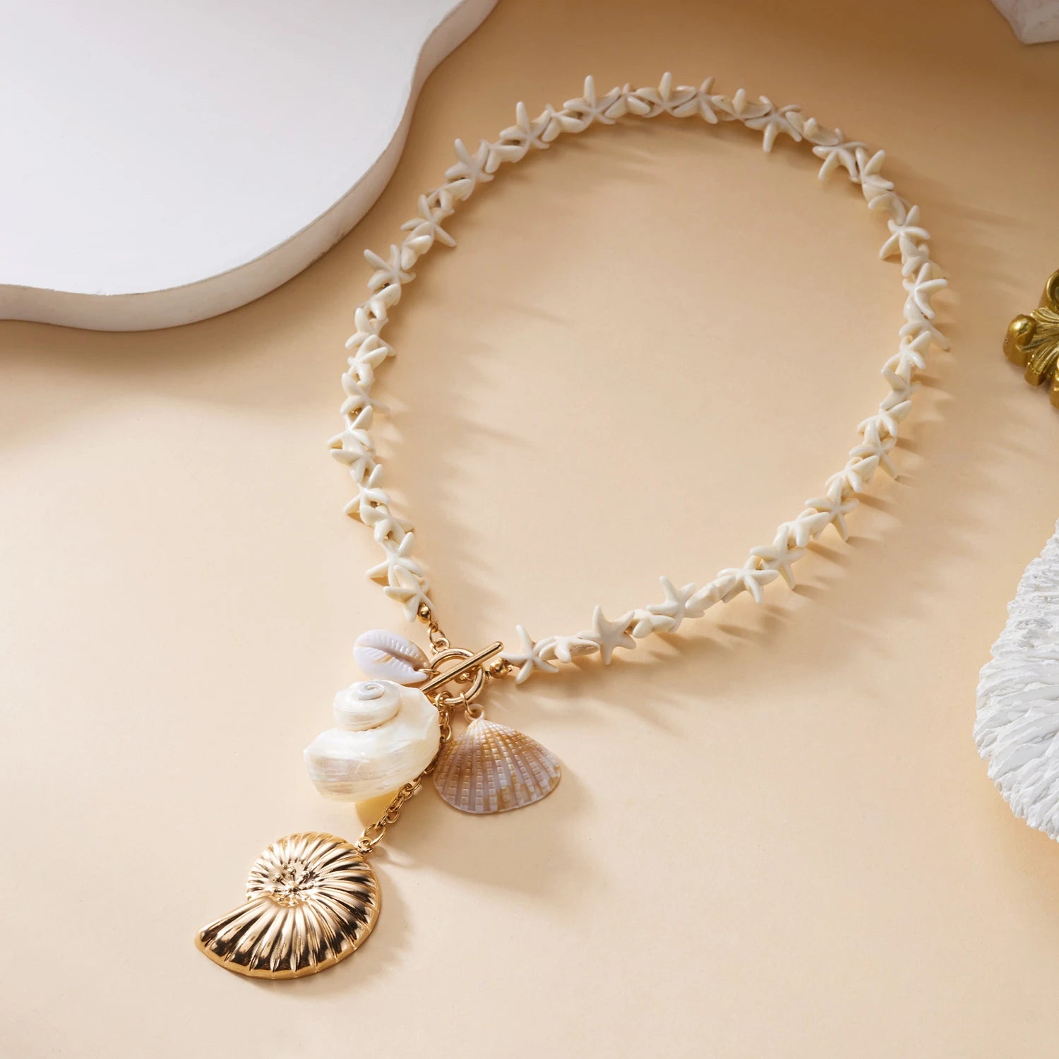 Pearl Shell Starfish Choker Necklace - VEYAROSE