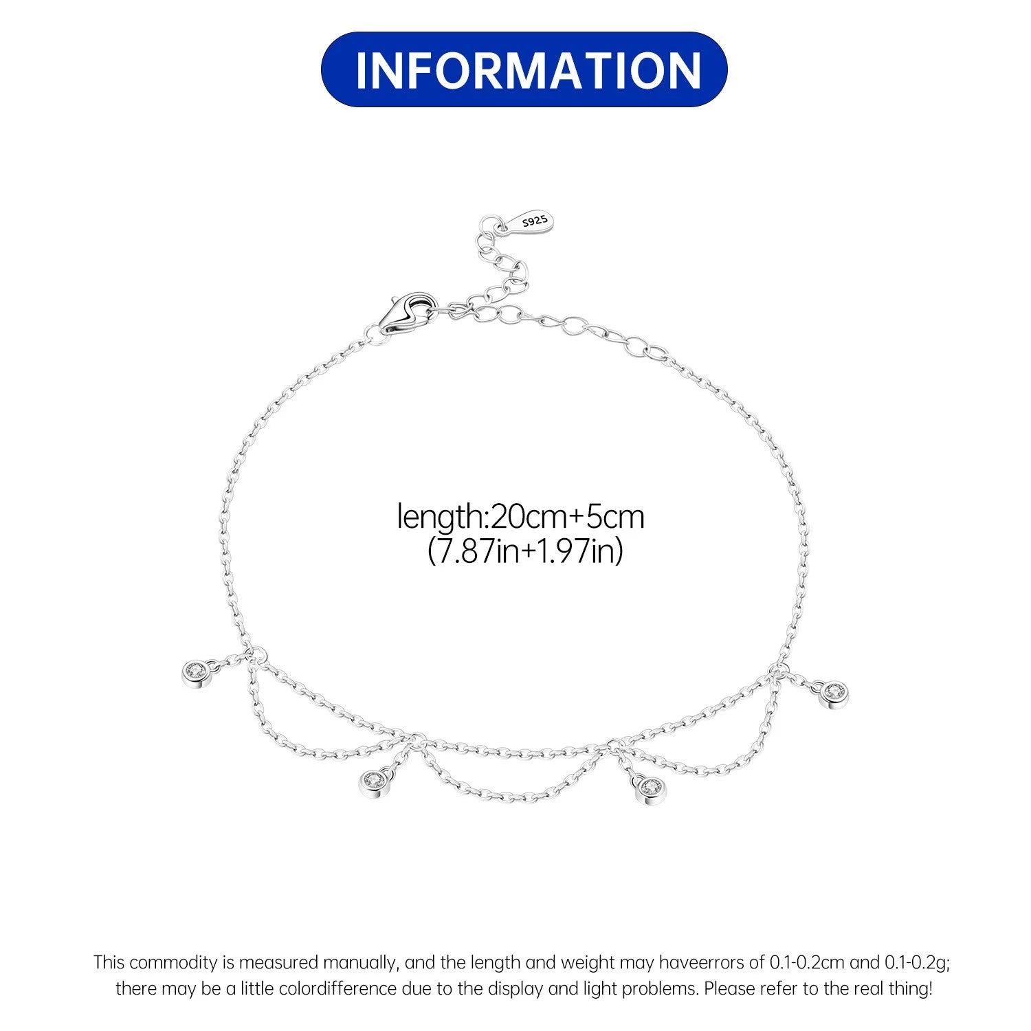 Sterling Silver Anklet - VEYAROSE