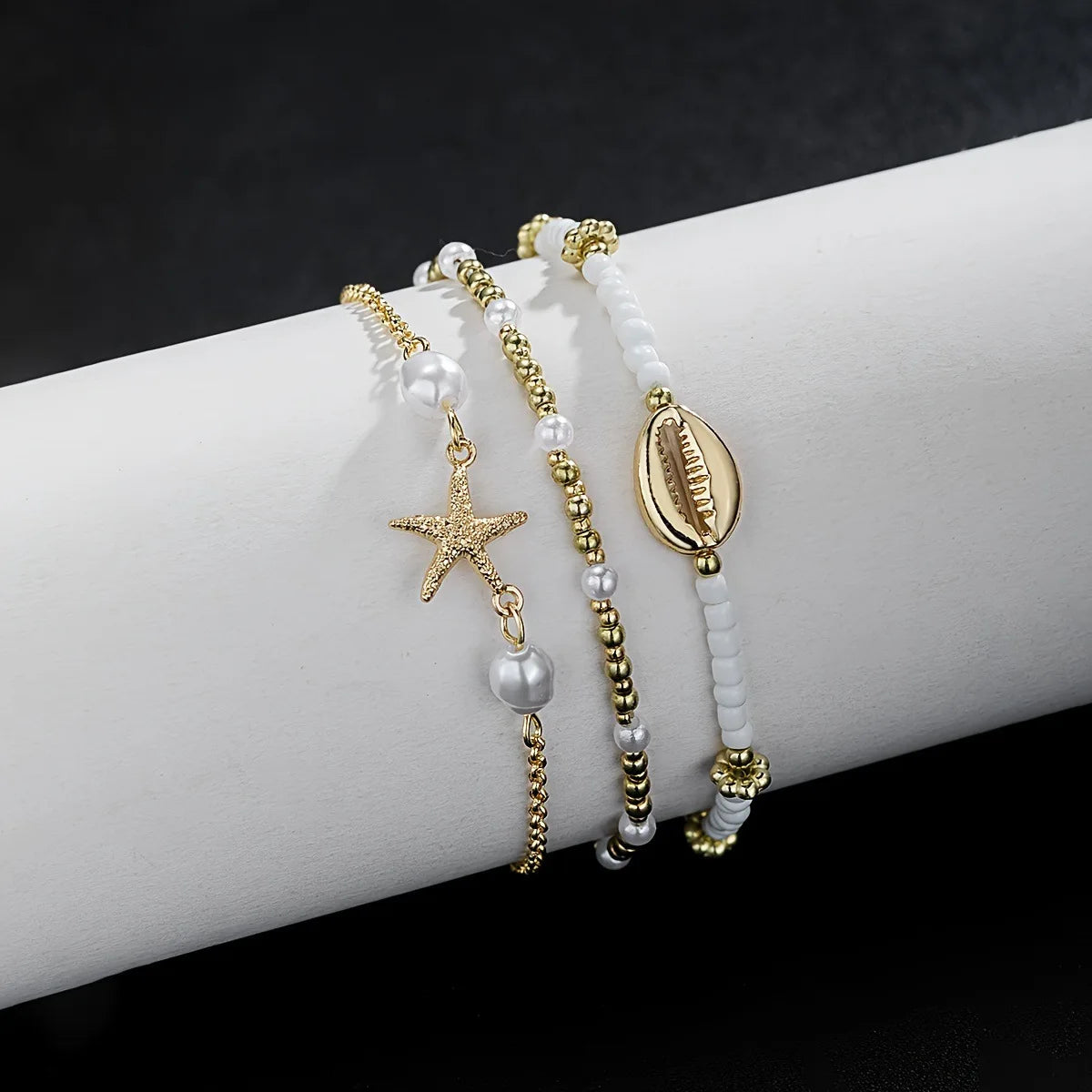 Pearl Shell Starfish Anklet - VEYAROSE