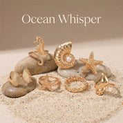 Pearl Starfish Conch Ring Set - VEYAROSE