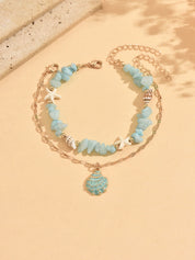 Shell Starfish Organic Anklet - VEYAROSE