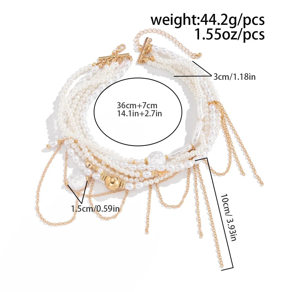 Pearl Beaded Tassel Necklace - VEYAROSE