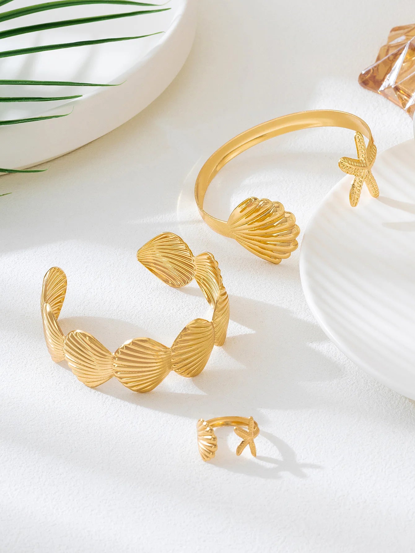 Shell Starfish Ocean Ring Set - VEYAROSE