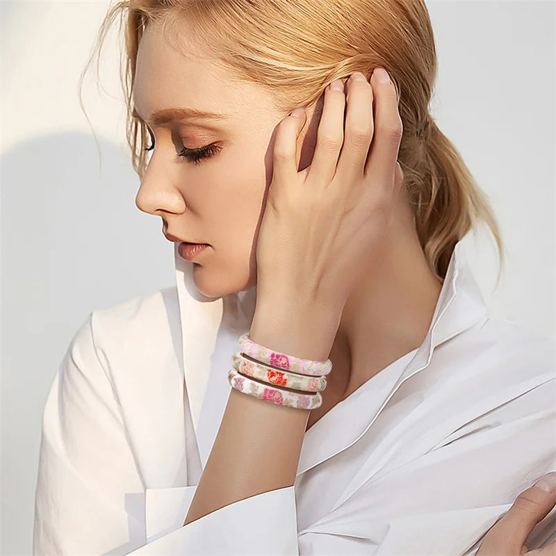 Flower Bangle Bracelet - VEYAROSE