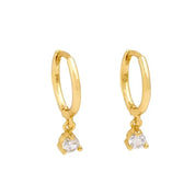 CZ Crystal Hoop Huggie Earrings - VEYAROSE