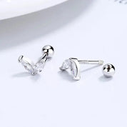 CZ Crystal Hoop Huggie Earrings - VEYAROSE