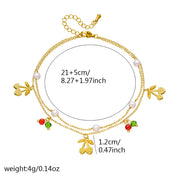 Pearl Cherry Anklet - VEYAROSE