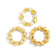 Beaded Resin Organic Bangle Bracelet Set - VEYAROSE