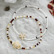 Starfish Turquoise Beaded Anklet - VEYAROSE