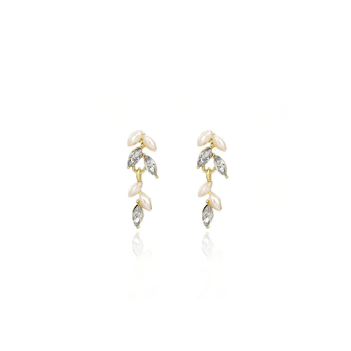 Crystal Pearl Tassel Drop Earrings - VEYAROSE