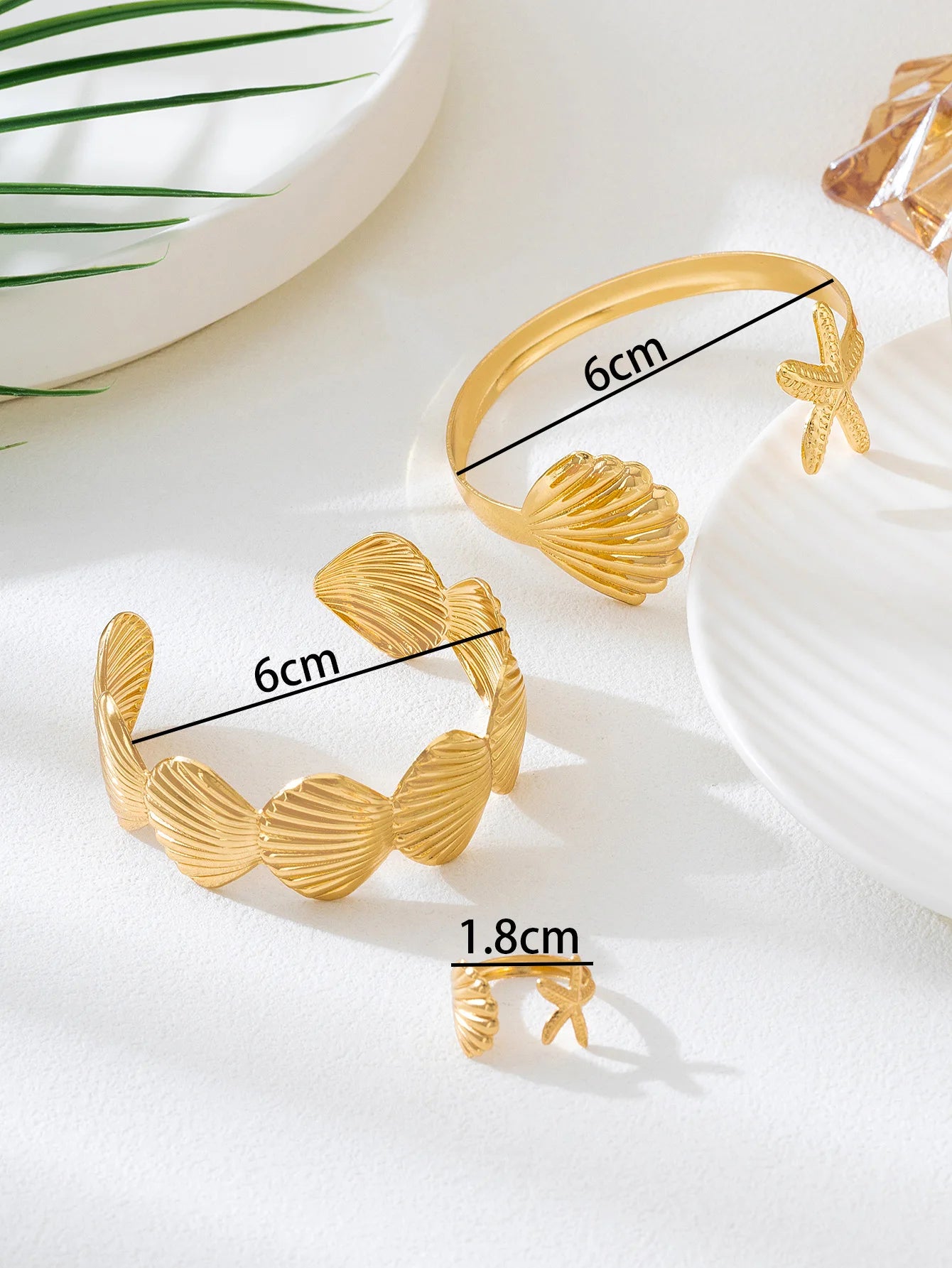 Shell Starfish Ocean Ring Set - VEYAROSE