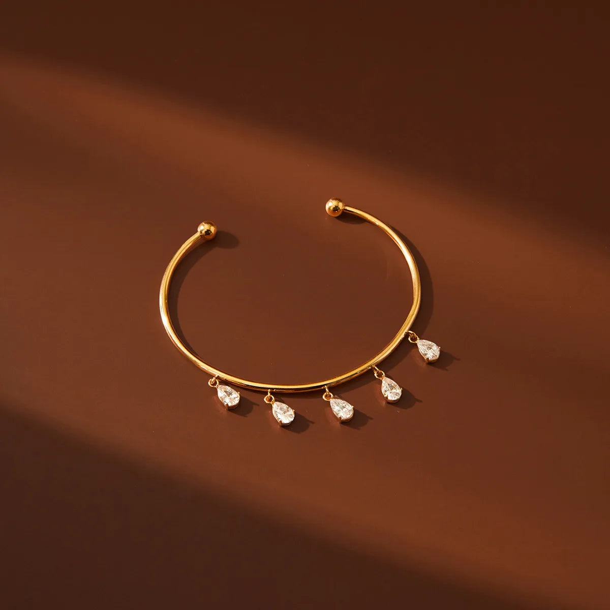 CZ Tassel Drop Bangle Bracelet - VEYAROSE