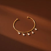CZ Tassel Drop Bangle Bracelet - VEYAROSE
