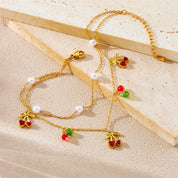 Pearl Cherry Anklet - VEYAROSE