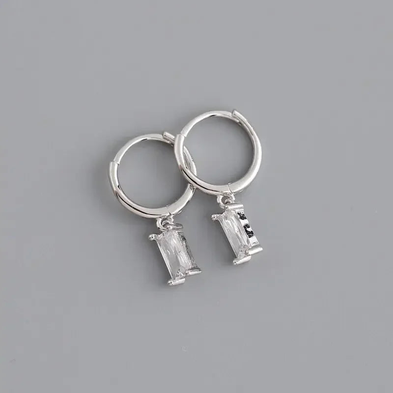 CZ Crystal Hoop Huggie Earrings - VEYAROSE