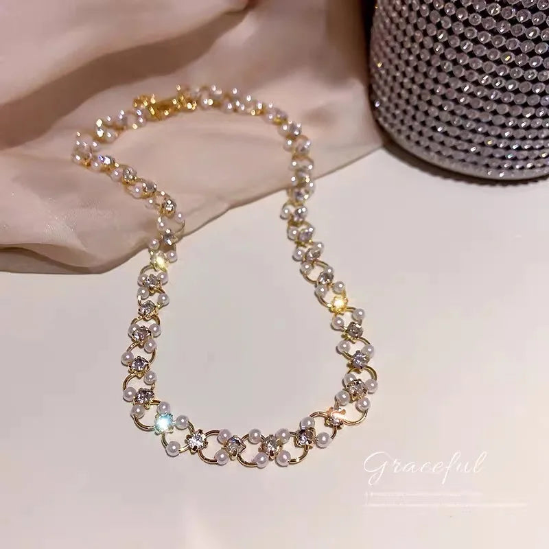 Pearl Beaded Choker Necklace - VEYAROSE