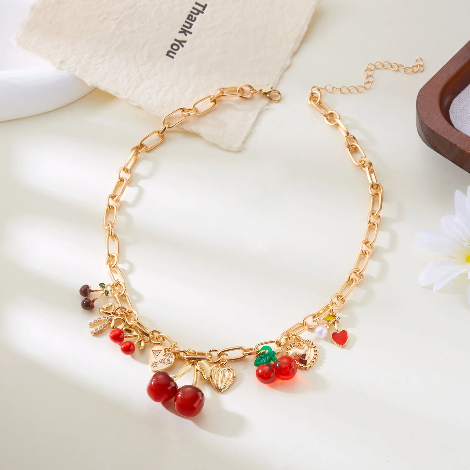 Heart Cherry Strawberry Choker Necklace - VEYAROSE