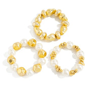 Beaded Resin Organic Bangle Bracelet Set - VEYAROSE