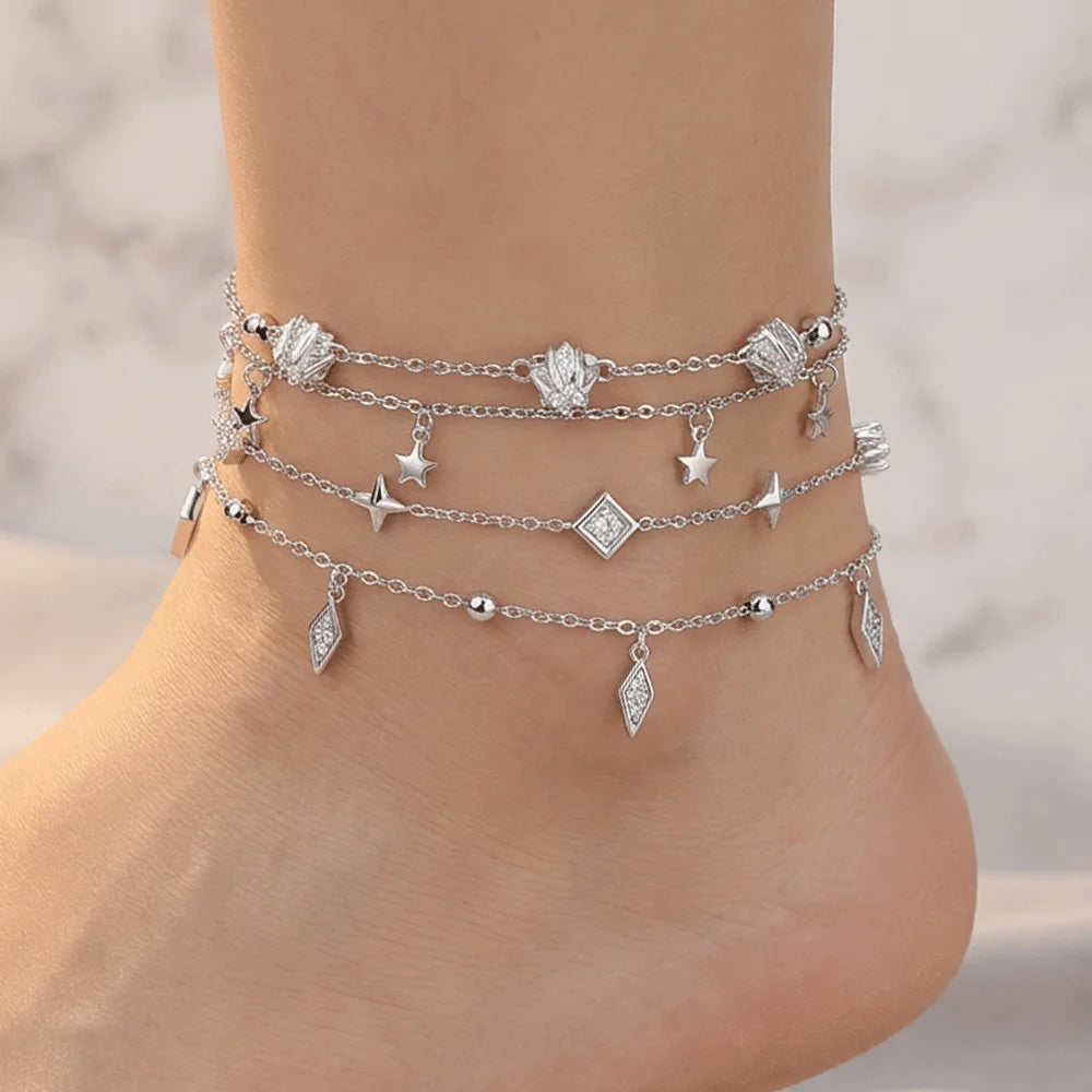 Sterling Silver Anklet - VEYAROSE