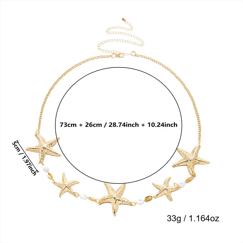 Pearl Starfish Body Chain - VEYAROSE