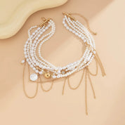 Pearl Beaded Tassel Necklace - VEYAROSE