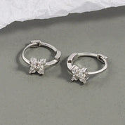 CZ Crystal Hoop Huggie Earrings - VEYAROSE