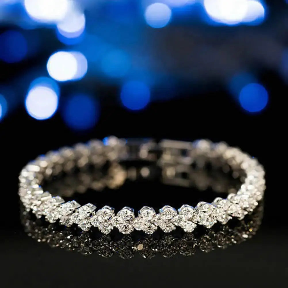 Rhinestone CZ Bangle Bracelet - VEYAROSE