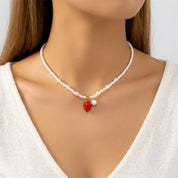 Heart Cherry Strawberry Choker Necklace - VEYAROSE