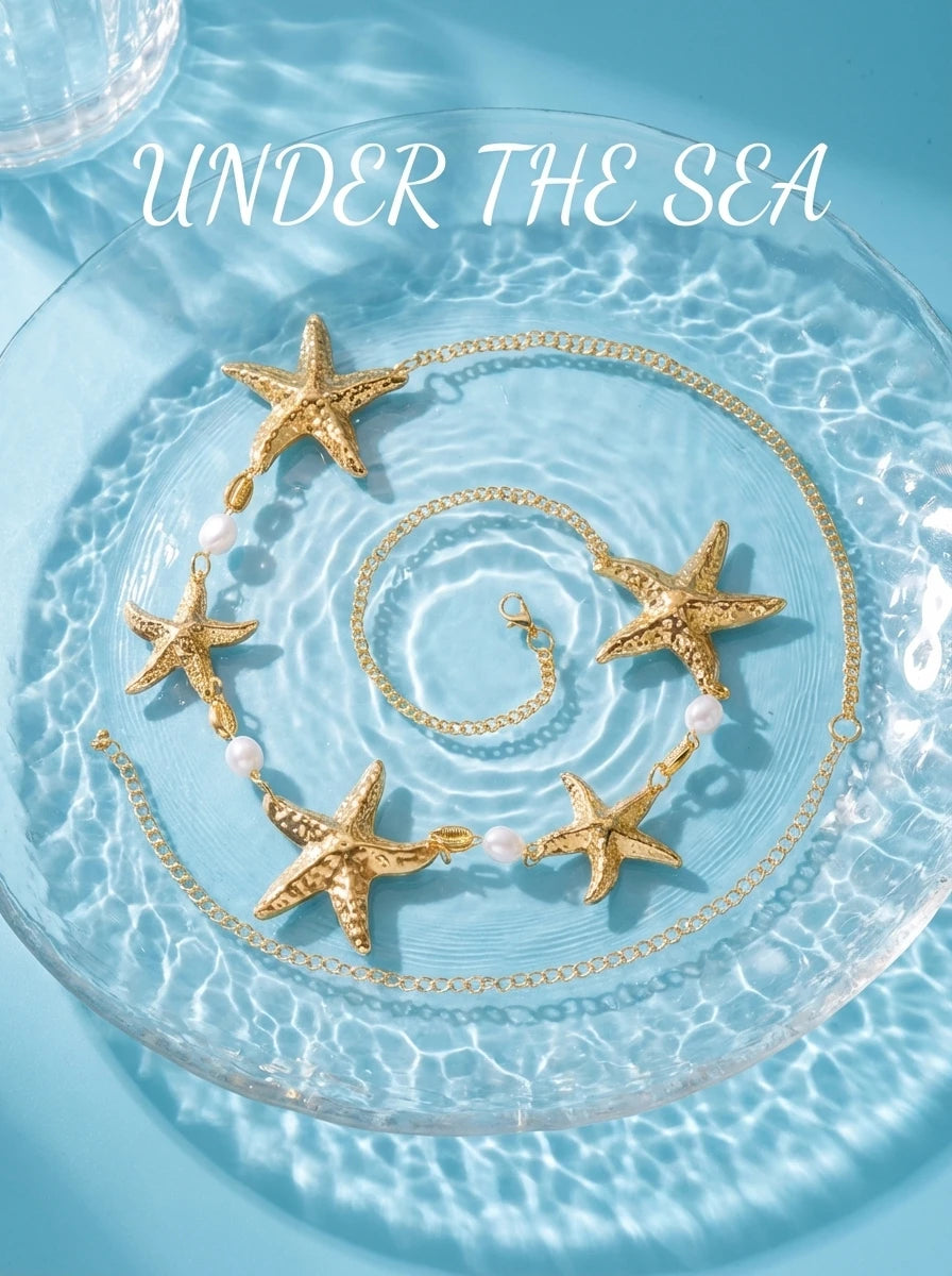 Pearl Starfish Body Chain - VEYAROSE