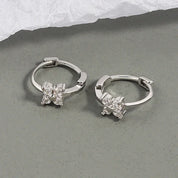 CZ Crystal Hoop Huggie Earrings - VEYAROSE