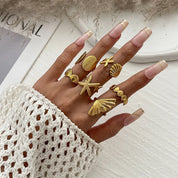 Shell Starfish Ocean Ring Set - VEYAROSE