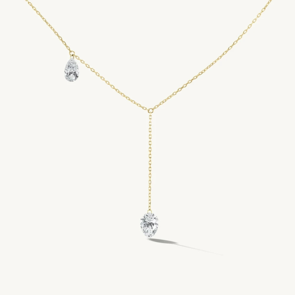 Crystal Tassel Teardrop Necklace - VEYAROSE