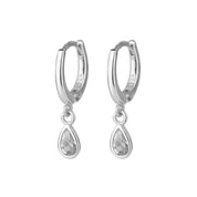 CZ Crystal Hoop Huggie Earrings - VEYAROSE