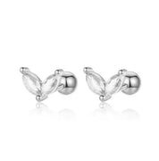 CZ Crystal Hoop Huggie Earrings - VEYAROSE